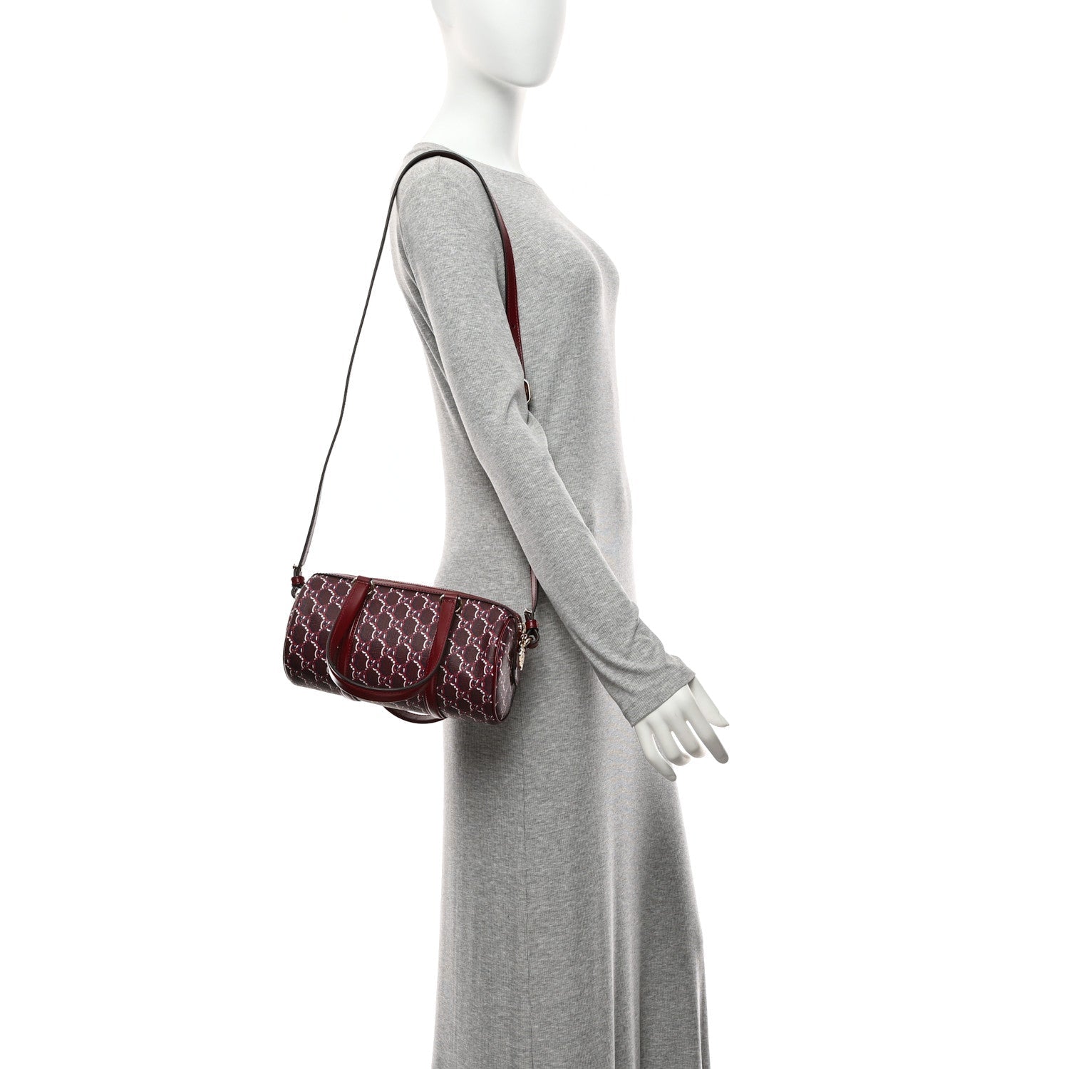 GG Shadow Monogram Ophidia Top Handle Bowler Bag  Rosso Ancora Red