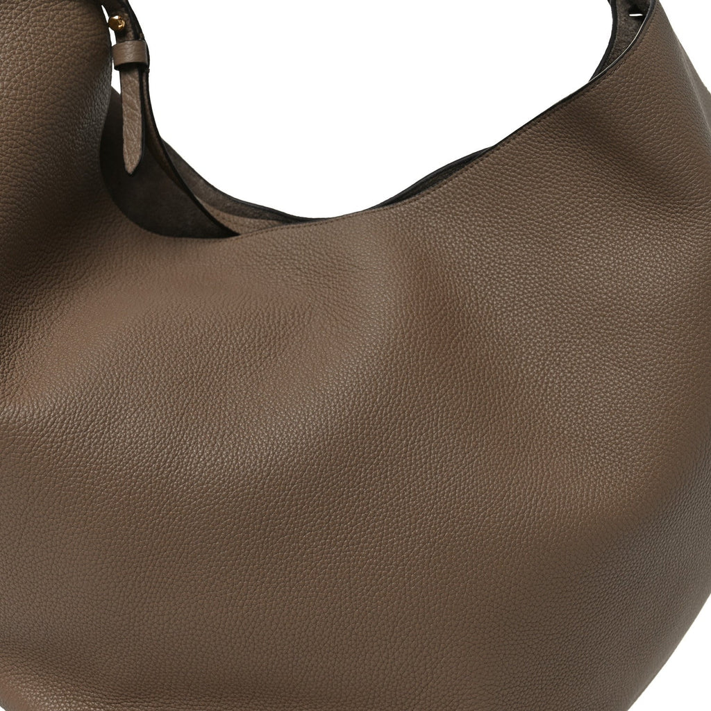 Pebbled Sport Calfskin Medium Lotus Tote Mokka