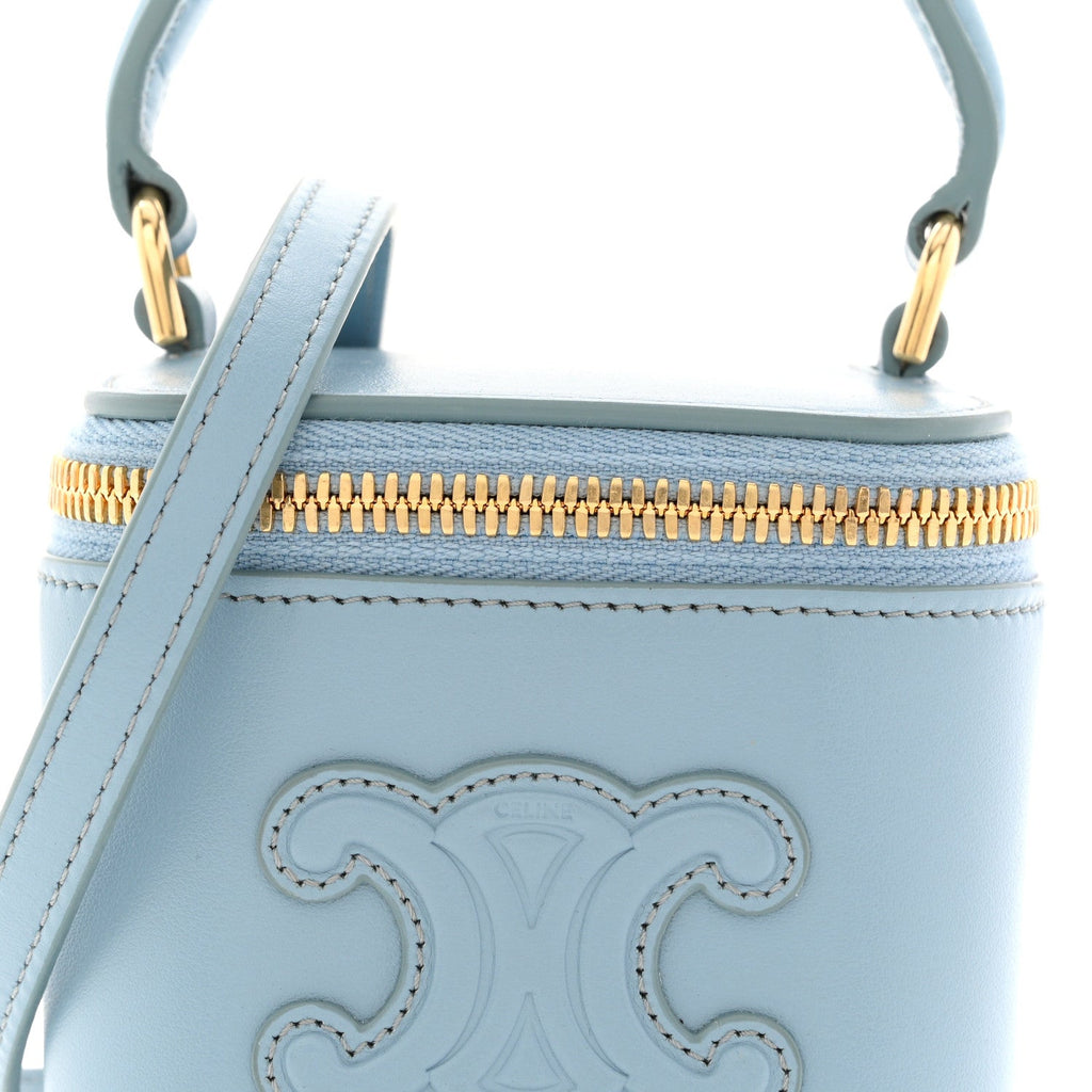 Smooth Calfskin Cuir Triomphe Mini Vanity Case California Blue