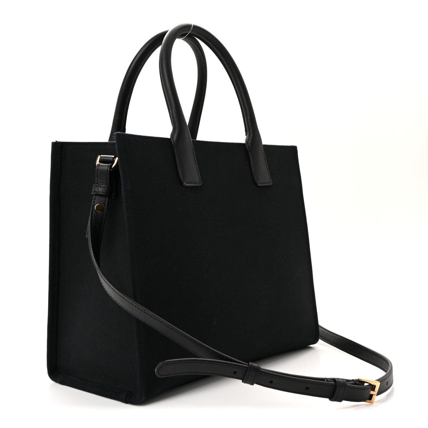Canvas Calfskin La Medusa Small Tote Black