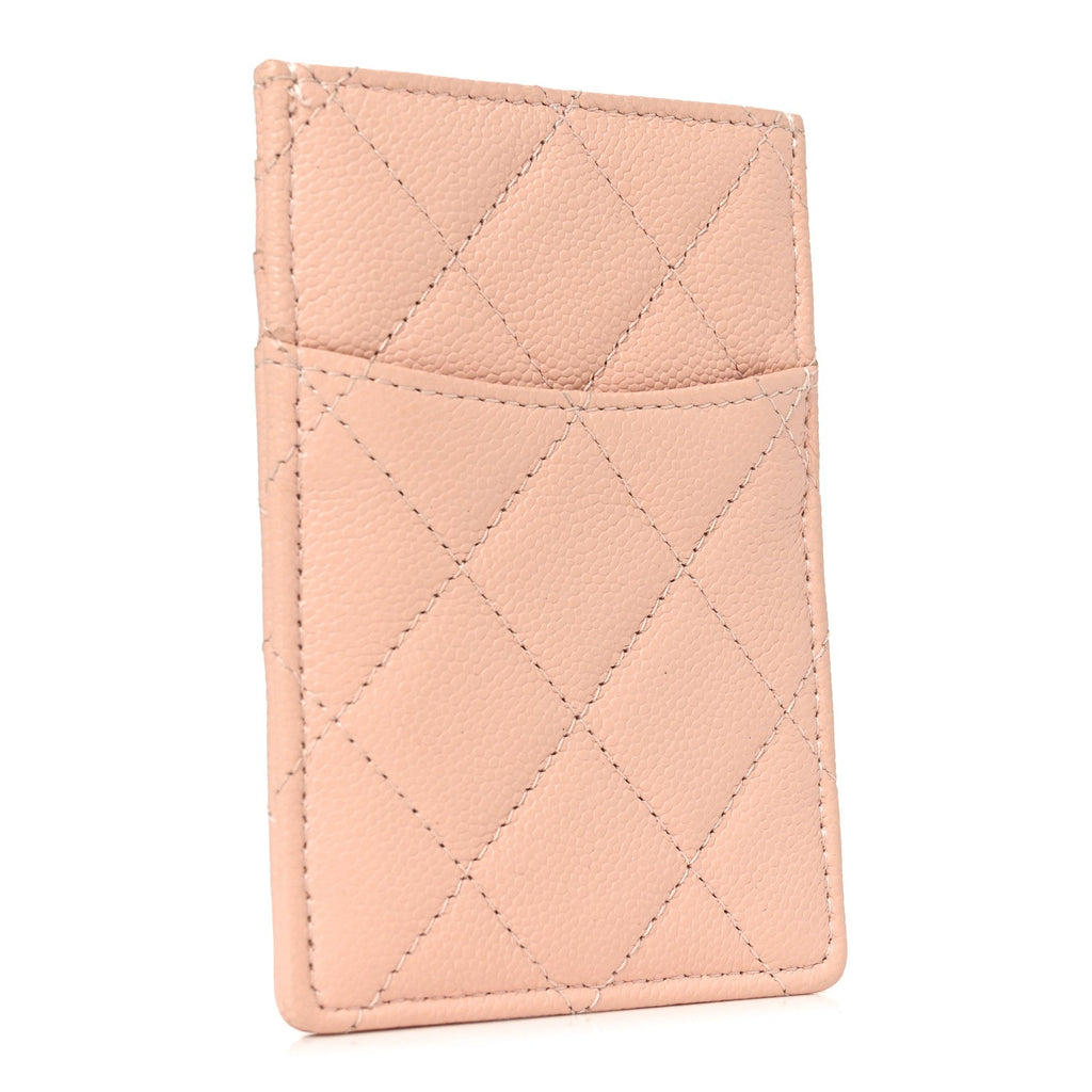 Caviar Quilted Vertical  Holder  Light Pink