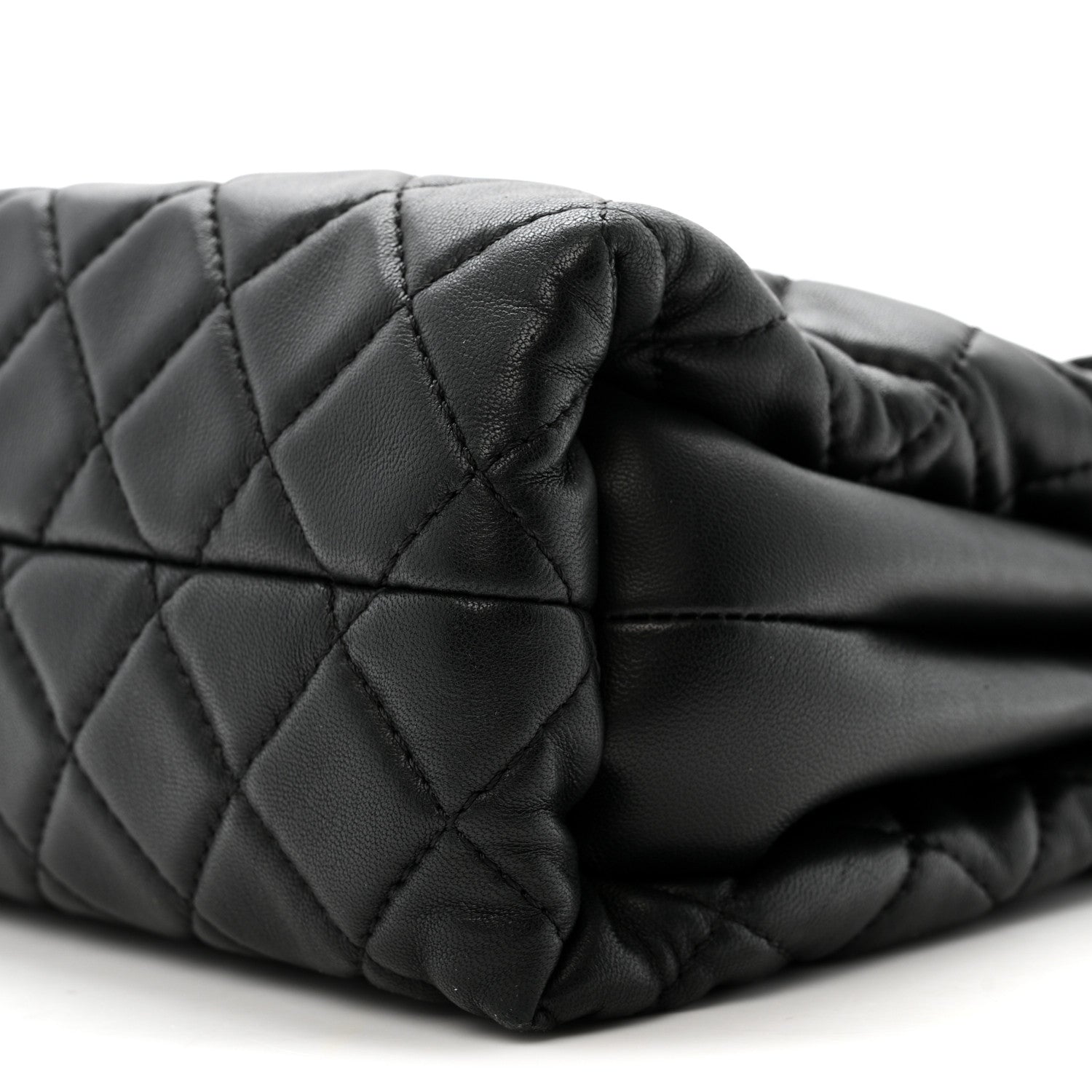 Lambskin Quilted Jumbo Chanel by 4 Flap Black