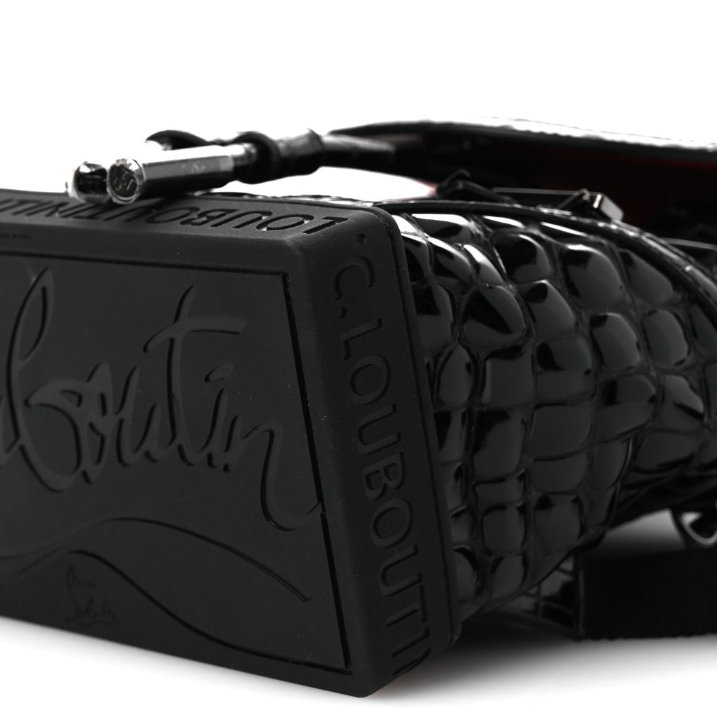 Calfskin Alligator Embossed Small Explorafunk Backpack Black