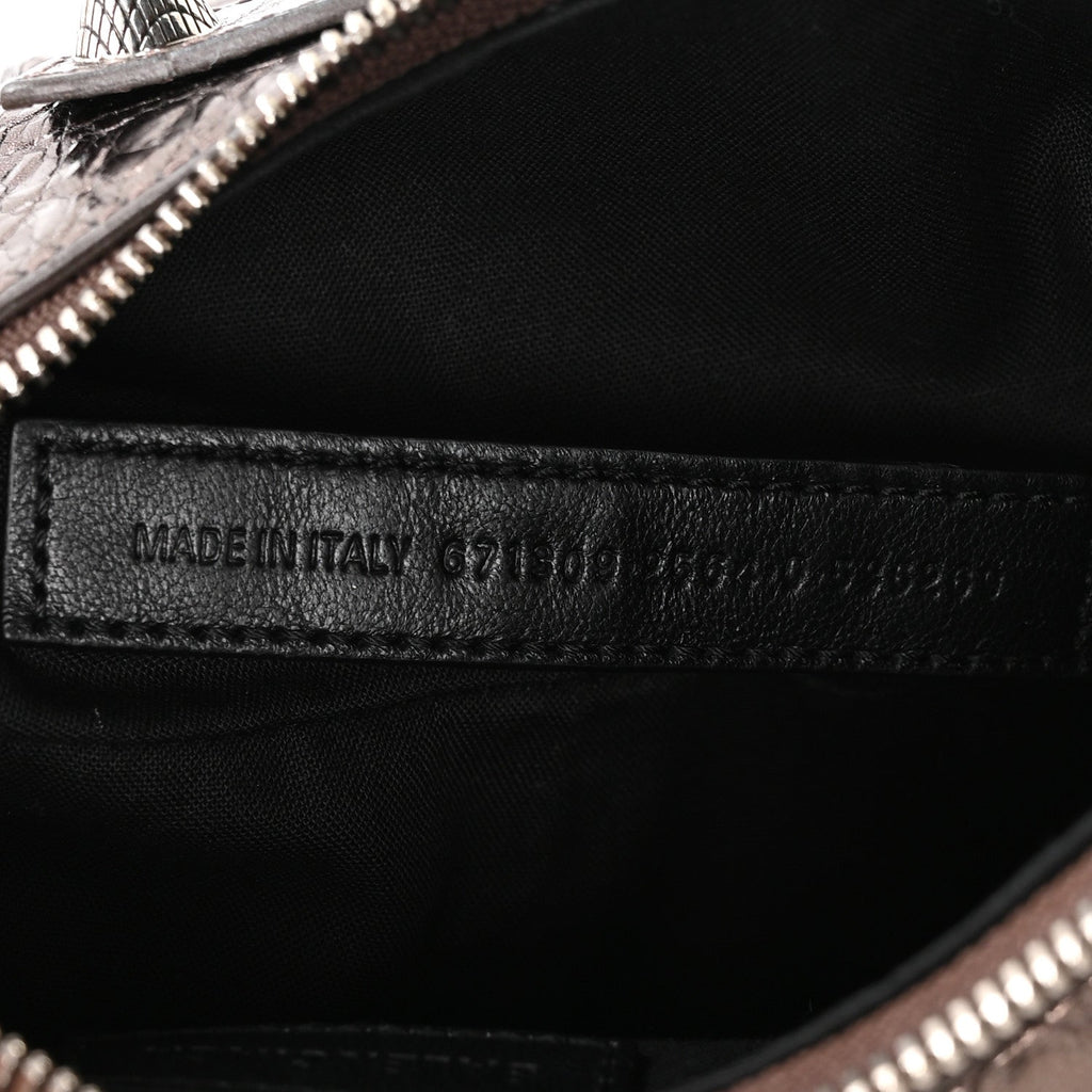 Metallic Agneau Arena Le Cagole Shoulder Bag XS Dark Bronze