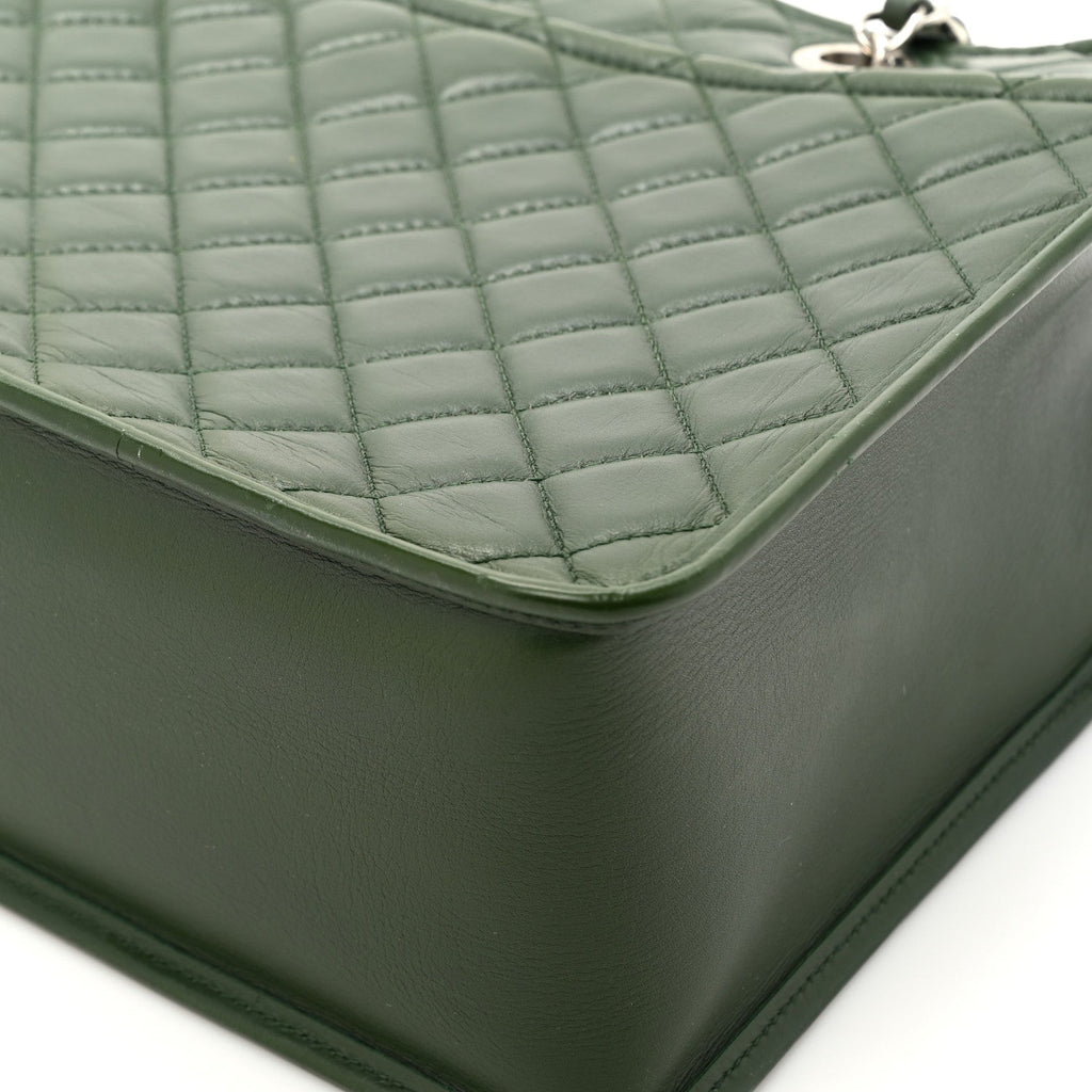 Aged Calfskin Quilted Large Working Vibe Camera Case Khaki