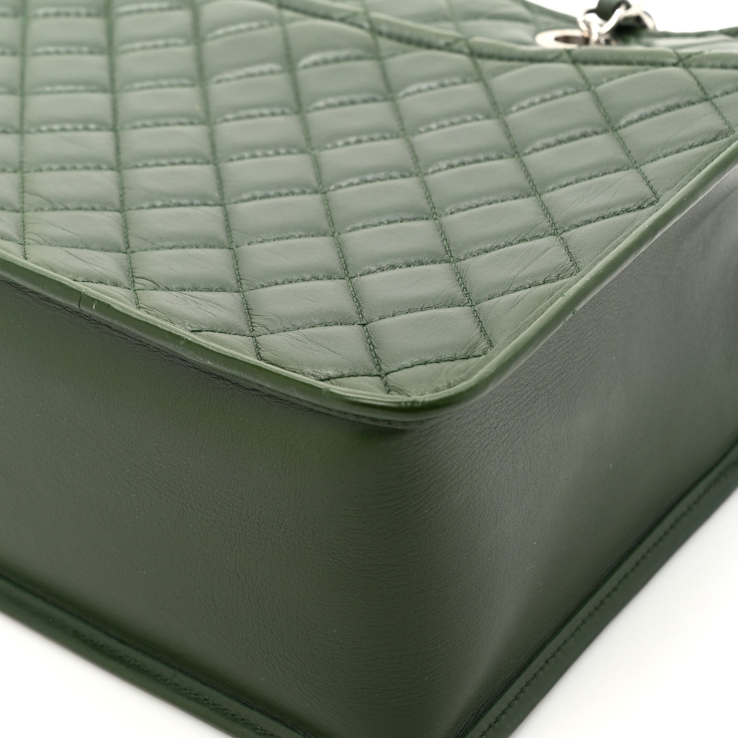Aged Calfskin Quilted Large Working Vibe Camera Case Khaki