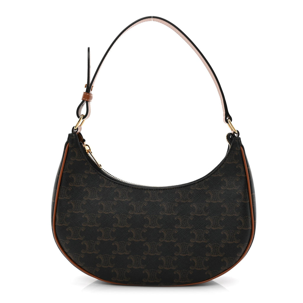 Triomphe Canvas Calfskin Ava Shoulder Bag Tan