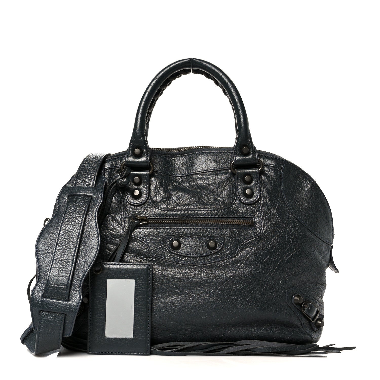 Agneau Classic Hardware Bowling Bag Anthracite