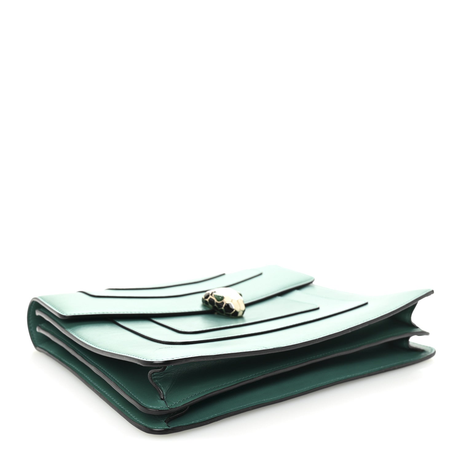 Calfskin Serpenti Forever Medium Shoulder Bag Emerald Green