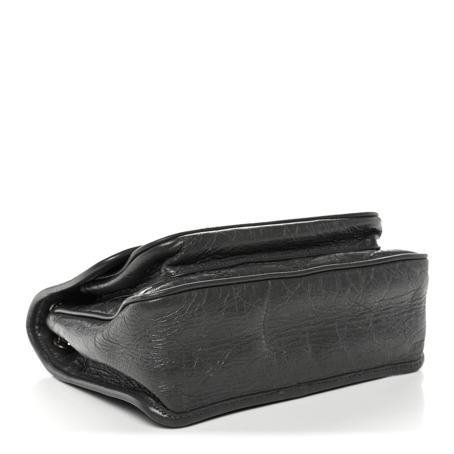 Crinkled Calfskin Matelasse Monogram Baby Niki Chain Satchel Storm