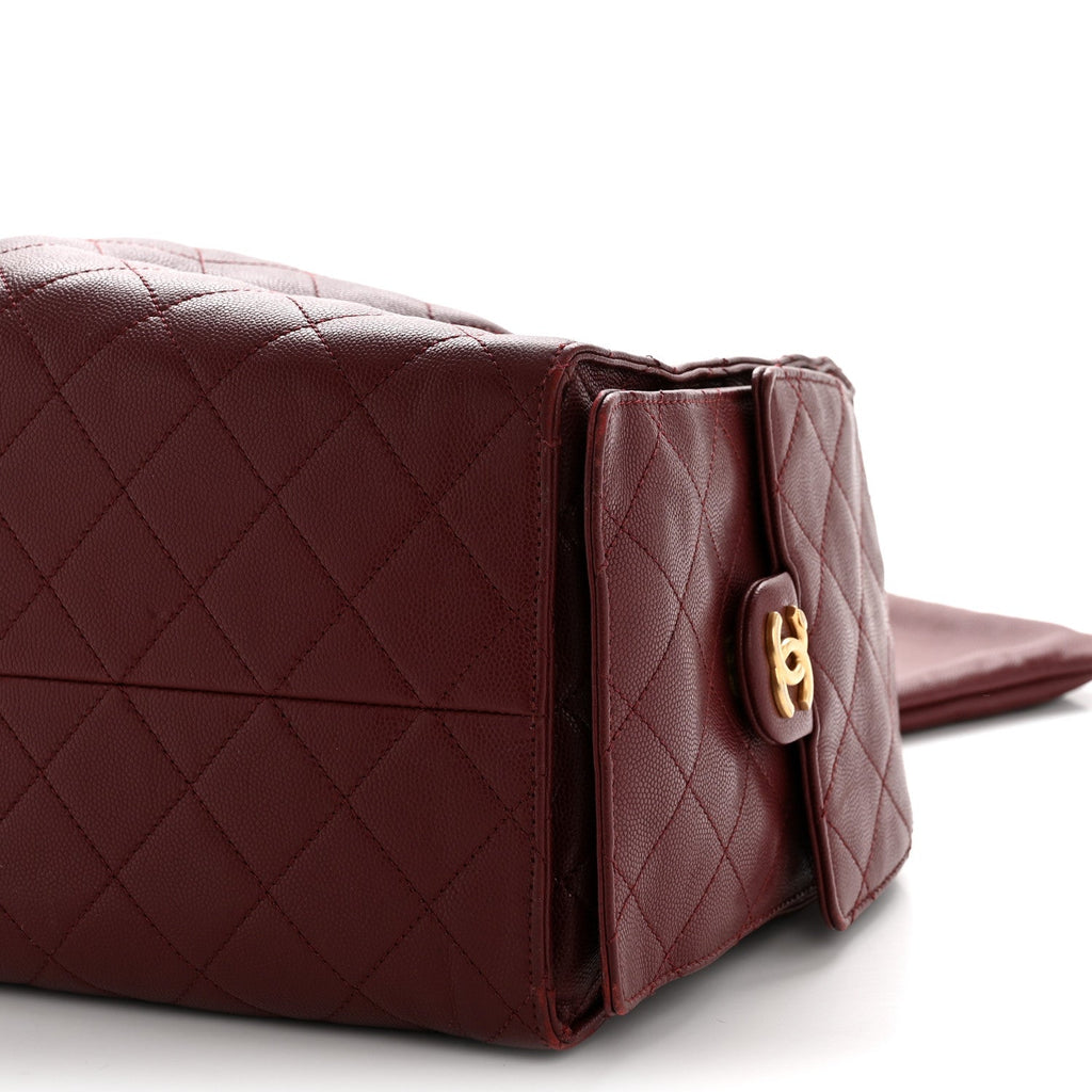 Caviar Quilted Medium Chanel 25 Handbag Burgundy