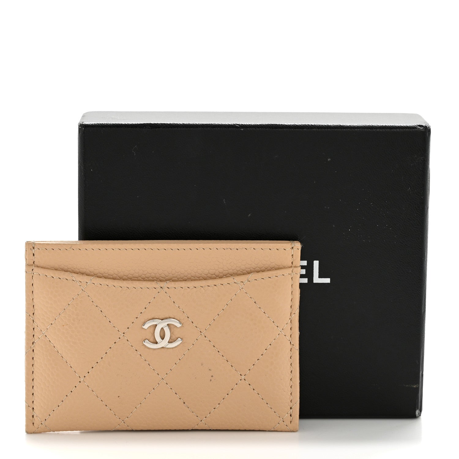 Caviar Quilted  Holder Beige