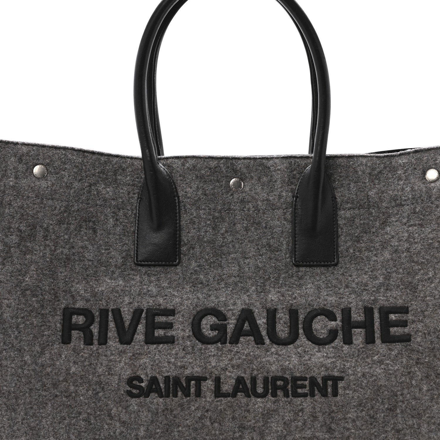 Wool Calfskin Rive Gauche Tote Grey