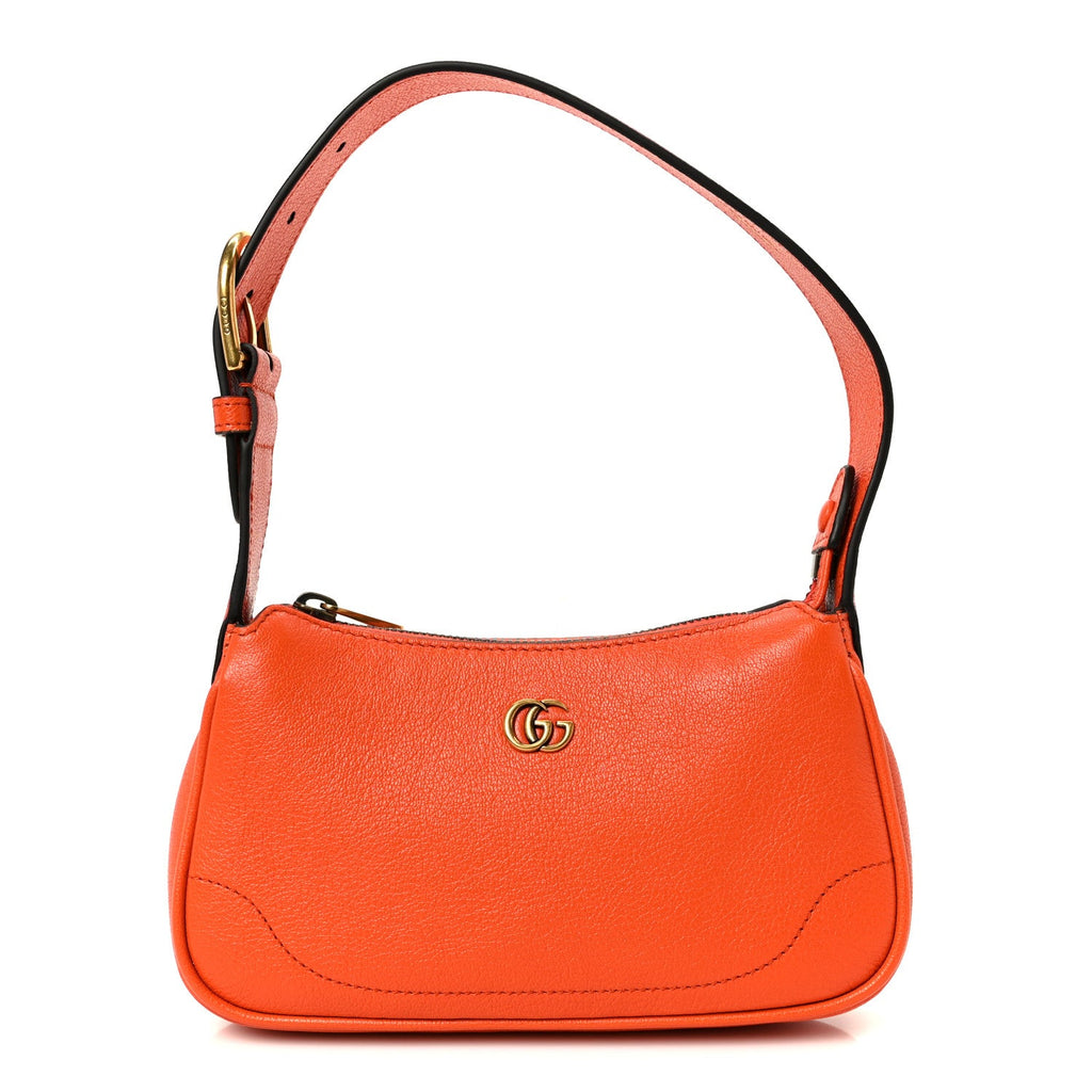 Goatskin Mini Aphrodite Shoulder Bag Orange