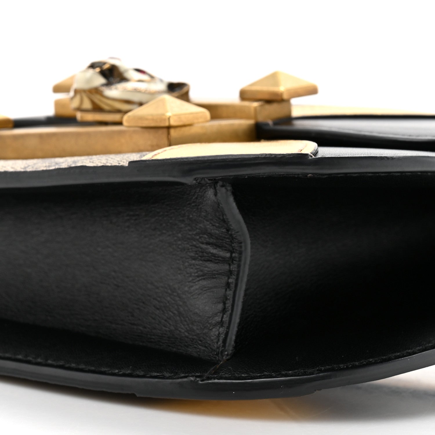 GG Supreme Monogram Small Osiride Shoulder Bag Black Gold