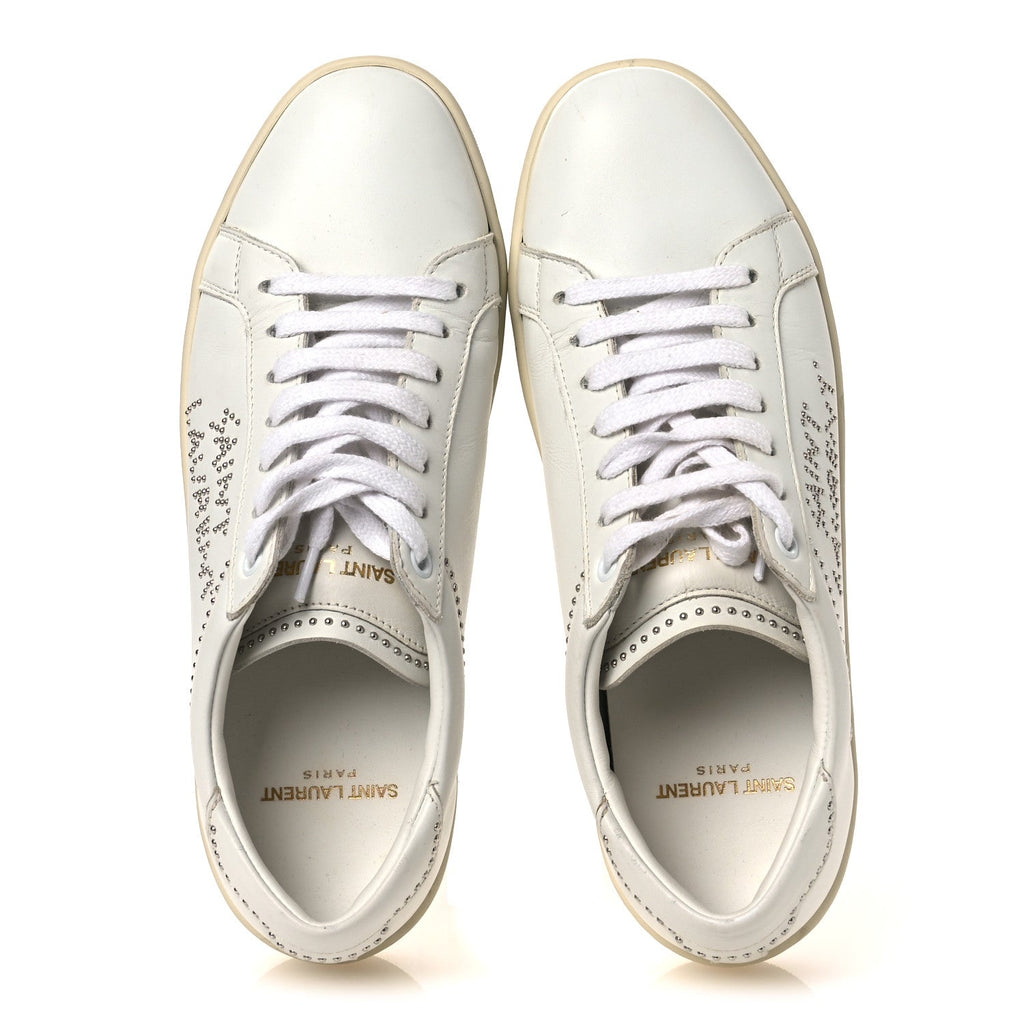 Calfskin Studded SL/08 Low Top Sneakers 37.5 White