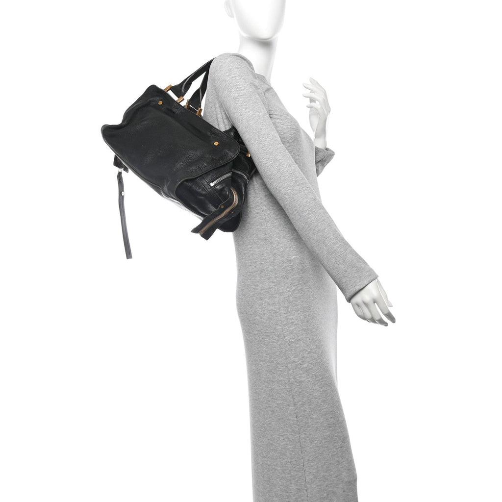 Goatskin Large Dalston Satchel Black