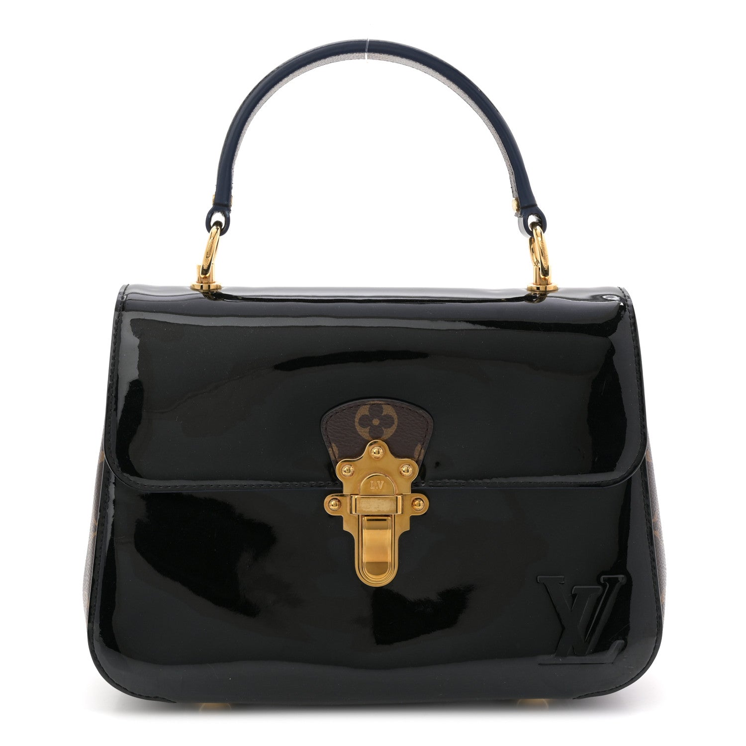 Patent Calfskin Monogram Cherrywood PM Black