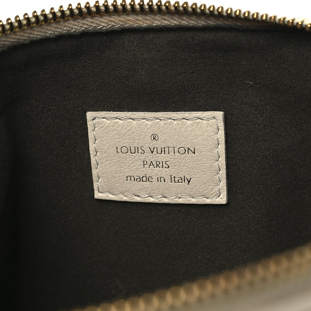 Lambskin Embossed Monogram Coussin PM Beige Cream