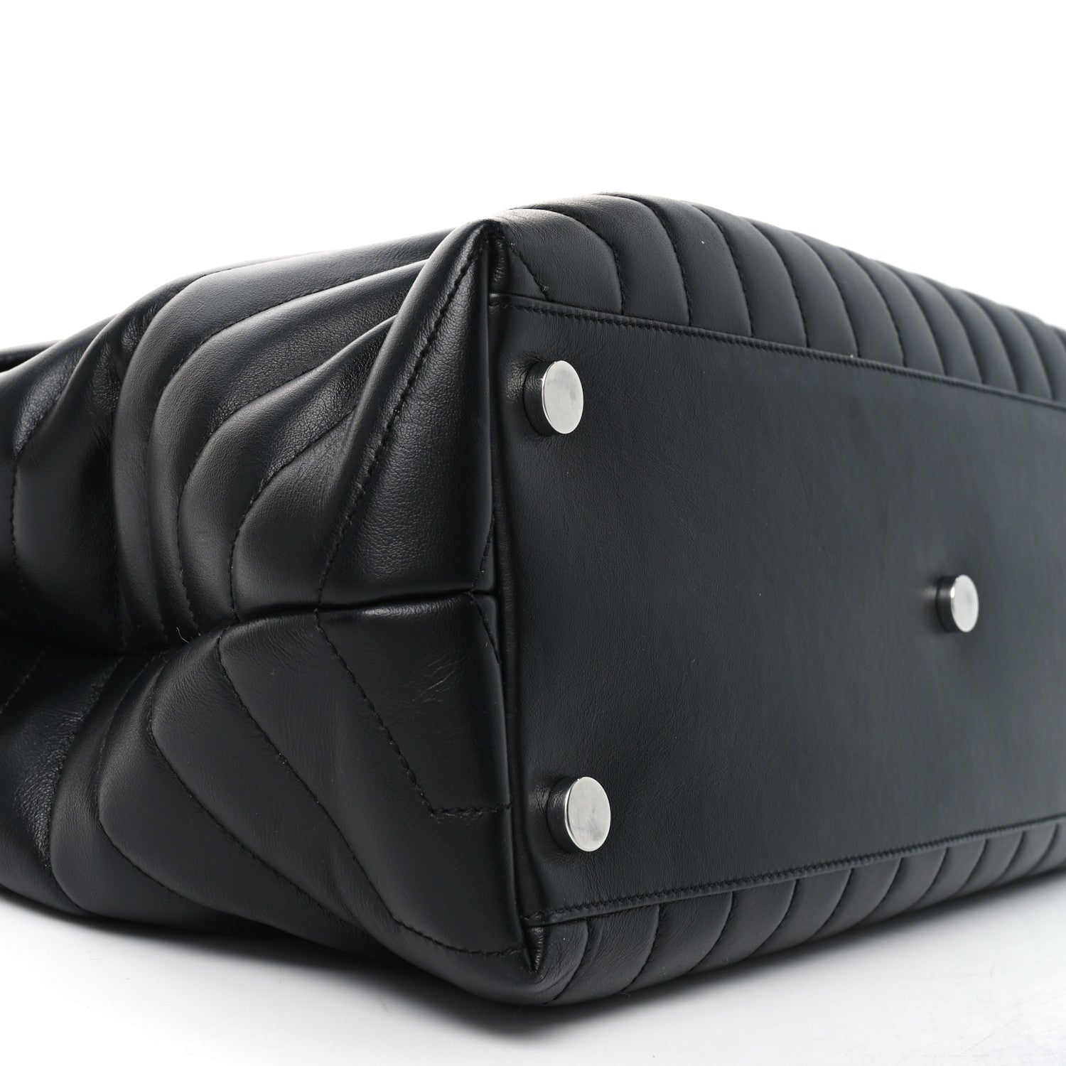Calfskin Y Quilted Monogram Large Loulou Chain Satchel Black