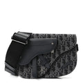 Oblique Saddle Messenger Pouch Blue Black