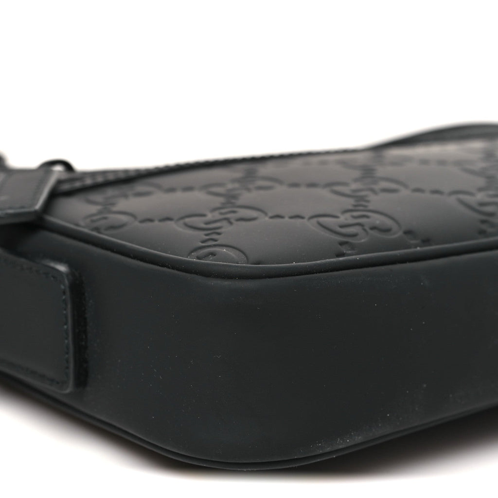 Rubber Effect Monogram GG Crossbody Bag Black