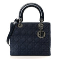 Denim Cannage Medium Lady Dior Blue Black