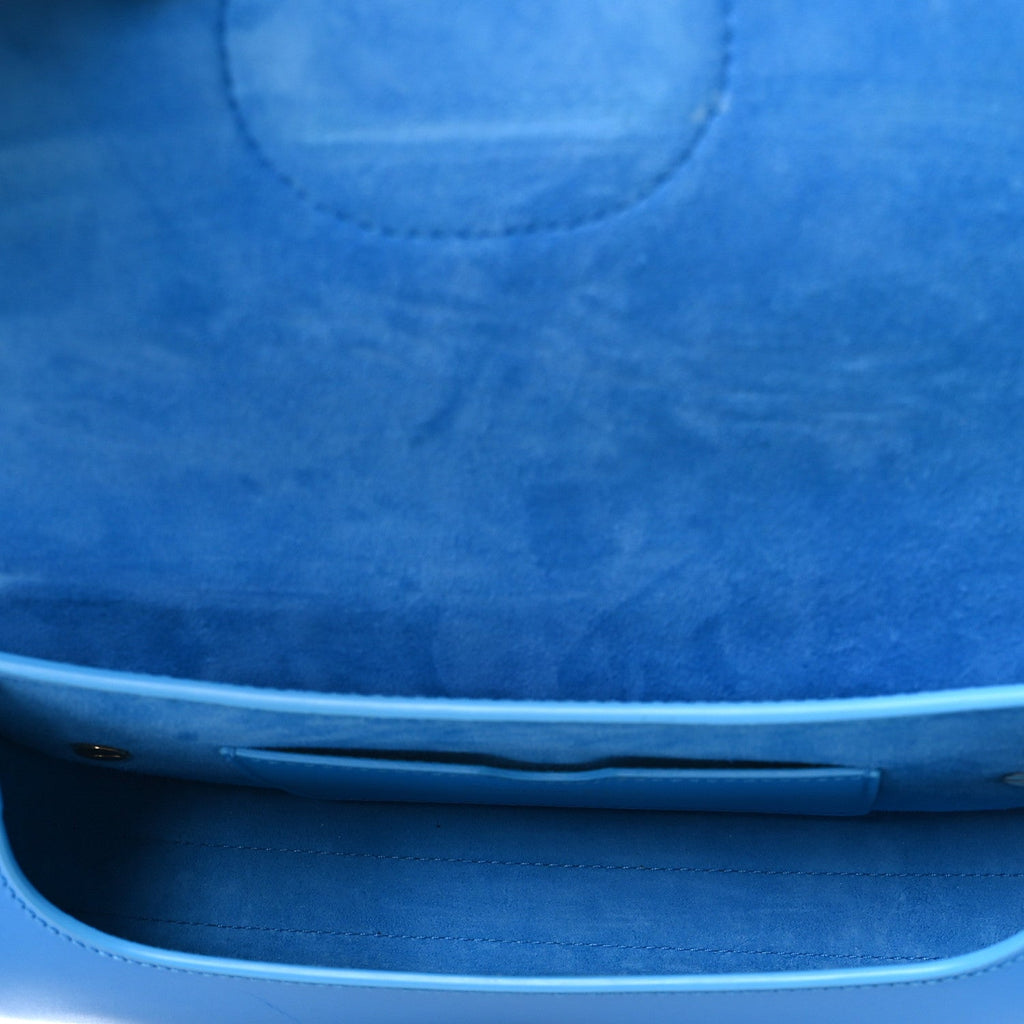 Box Calfskin East West Bobby Bag Reef Blue