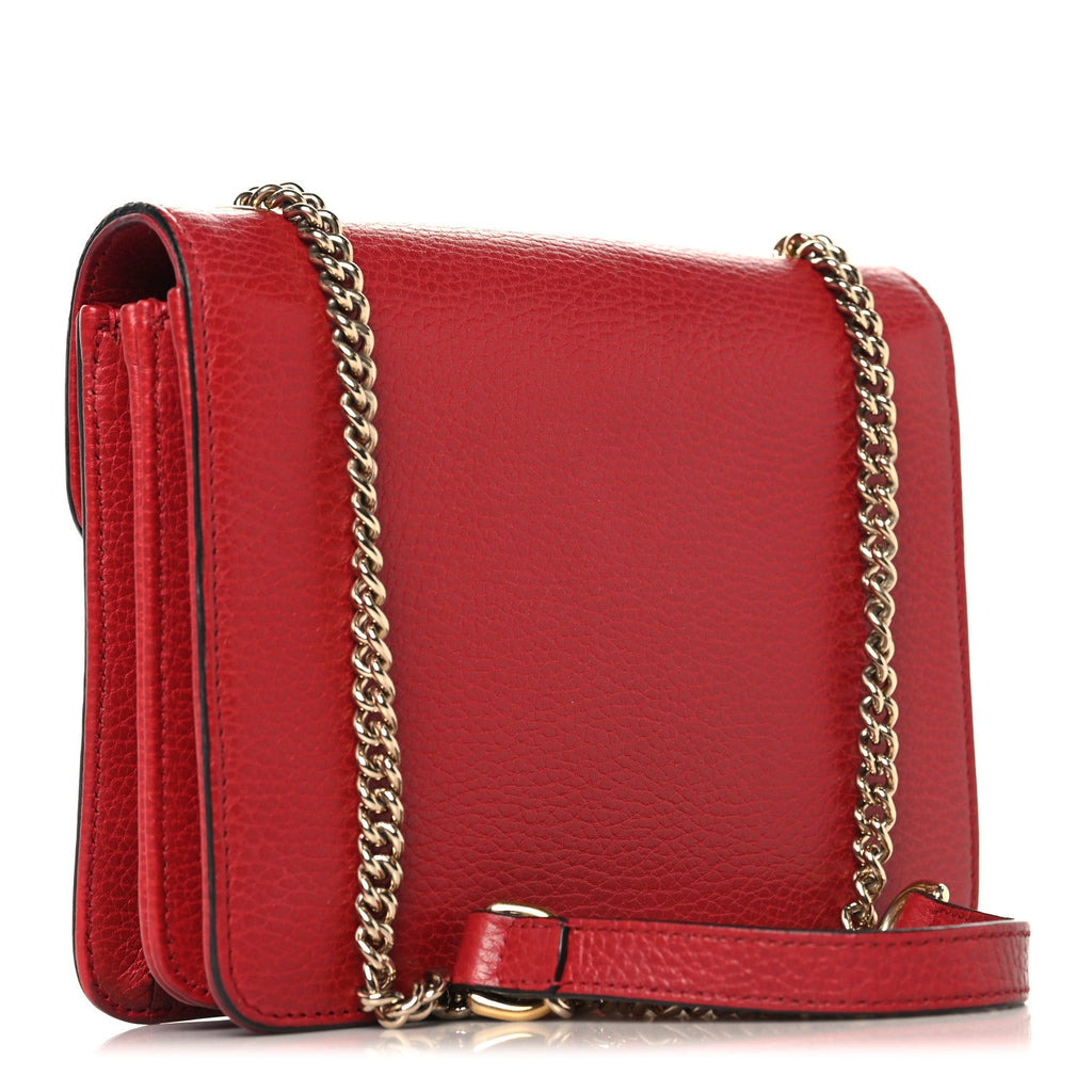 Dollar Calfskin Small Interlocking G Shoulder Bag Red