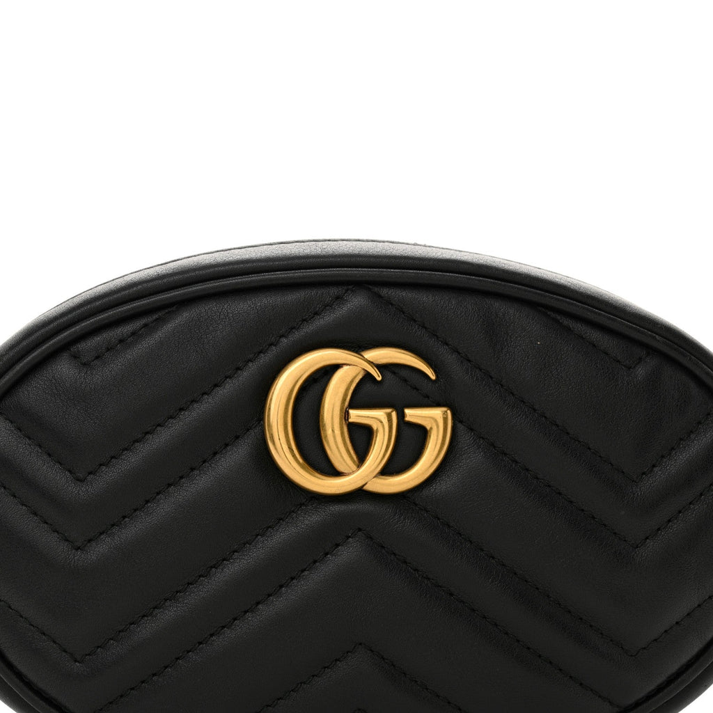 Calfskin Matelasse GG Marmont Belt Bag 85 34 Black
