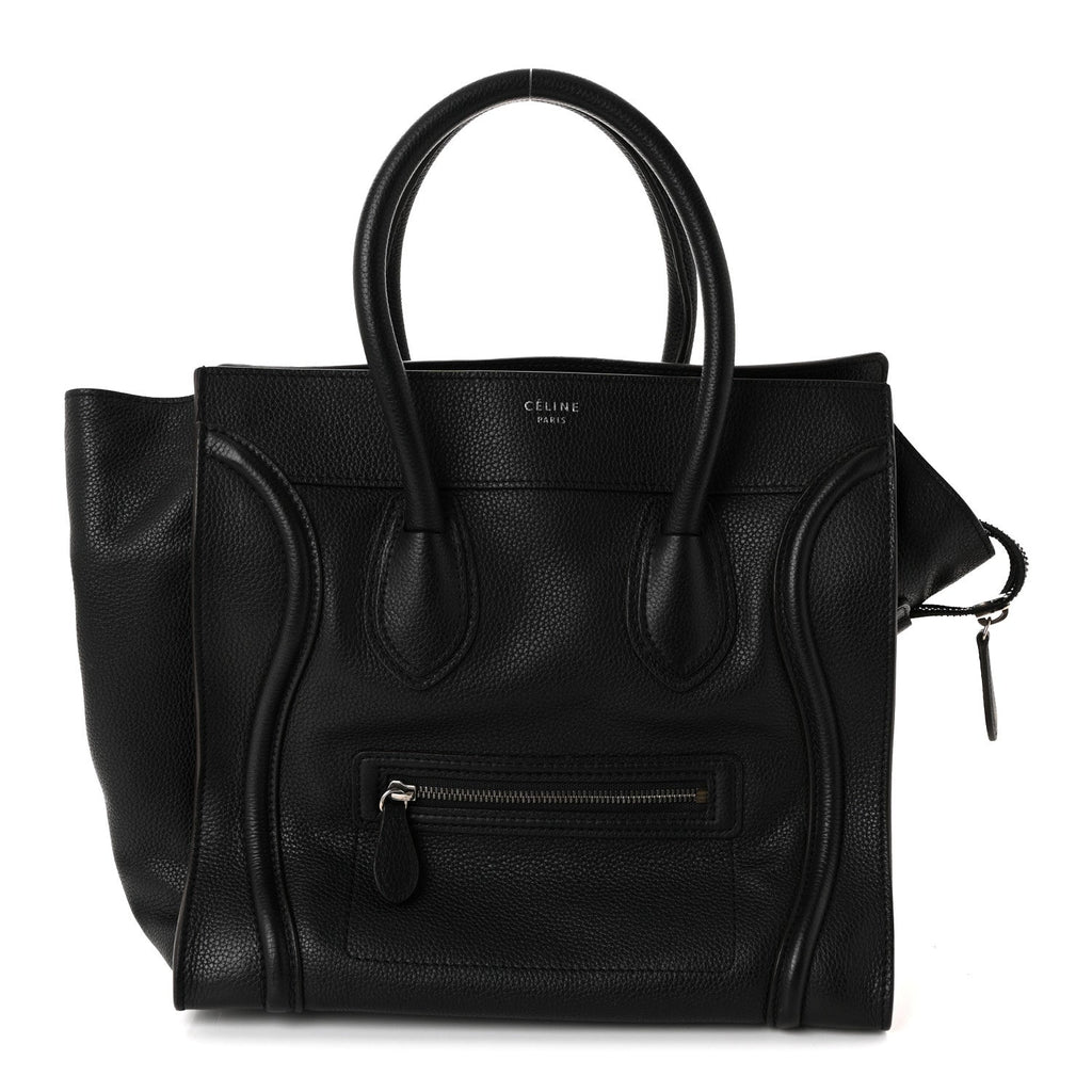 Drummed Calfskin Mini Luggage Black