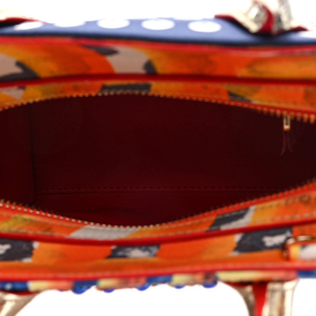 Crepe Satin Canvas Embroidered Gaagal Mini Eloise Tote Magma