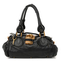 Calfskin Medium Paddington Satchel Black