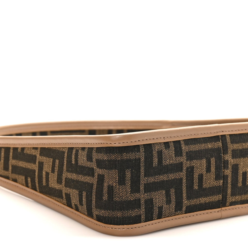 Fabric Jacquard Vitello Grace FF 1974 Mini Fendessence Shoulder Bag Tobacco Moro Ebano