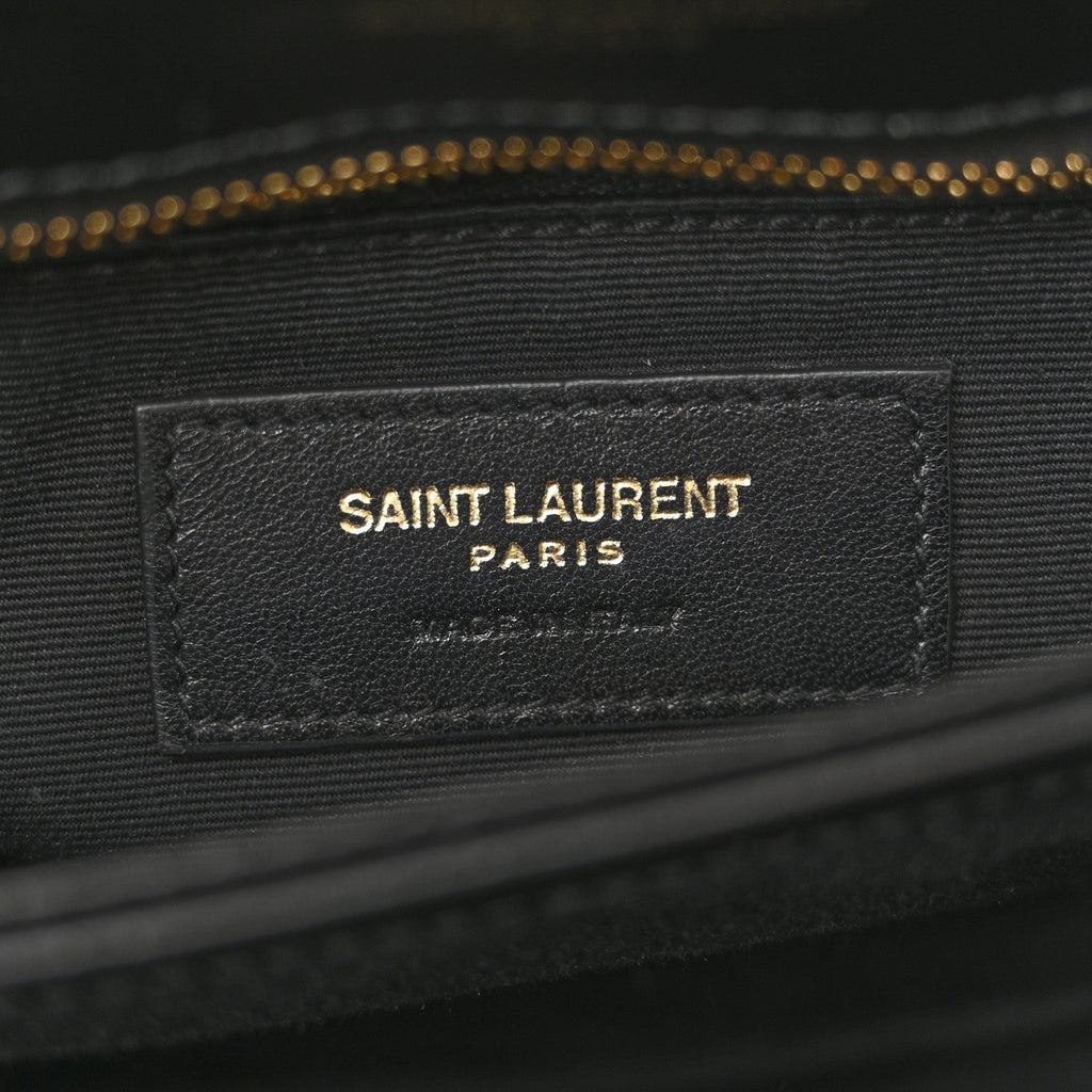 Calfskin Y Quilted Monogram Toy Loulou Crossbody Bag Black