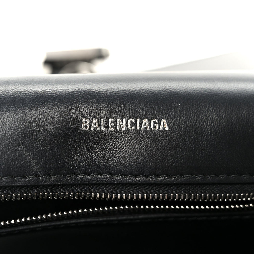 Semi Matte Soft Textured Calfskin Downtown Shoulder Bag Black