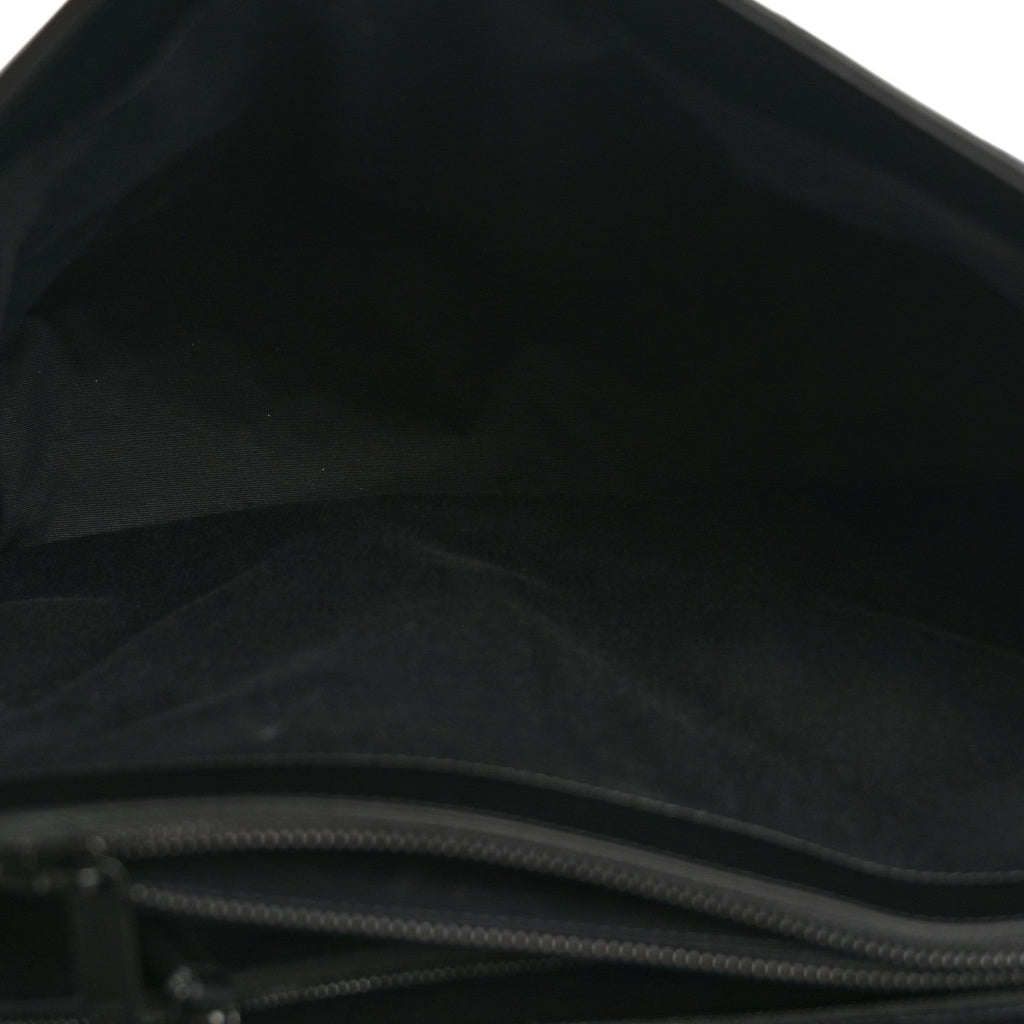 Calfskin Y Quilted Monogram Monochrome Large Loulou Chain Satchel Black