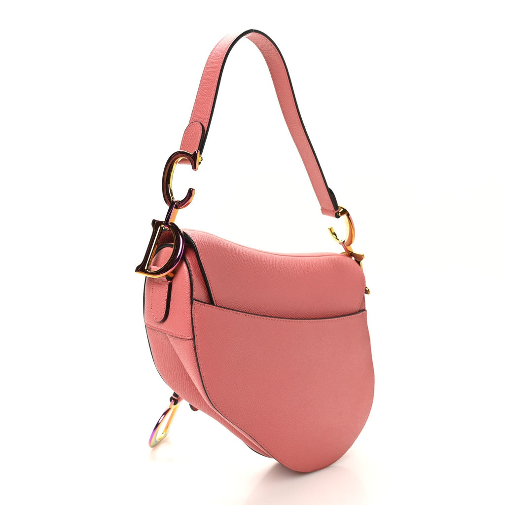 Grained Calfskin Saddle Bag Pink
