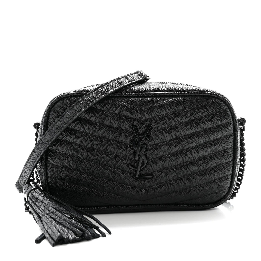 Grain De Poudre Matelasse Monochrome Monogram Mini Lou Camera Bag Black