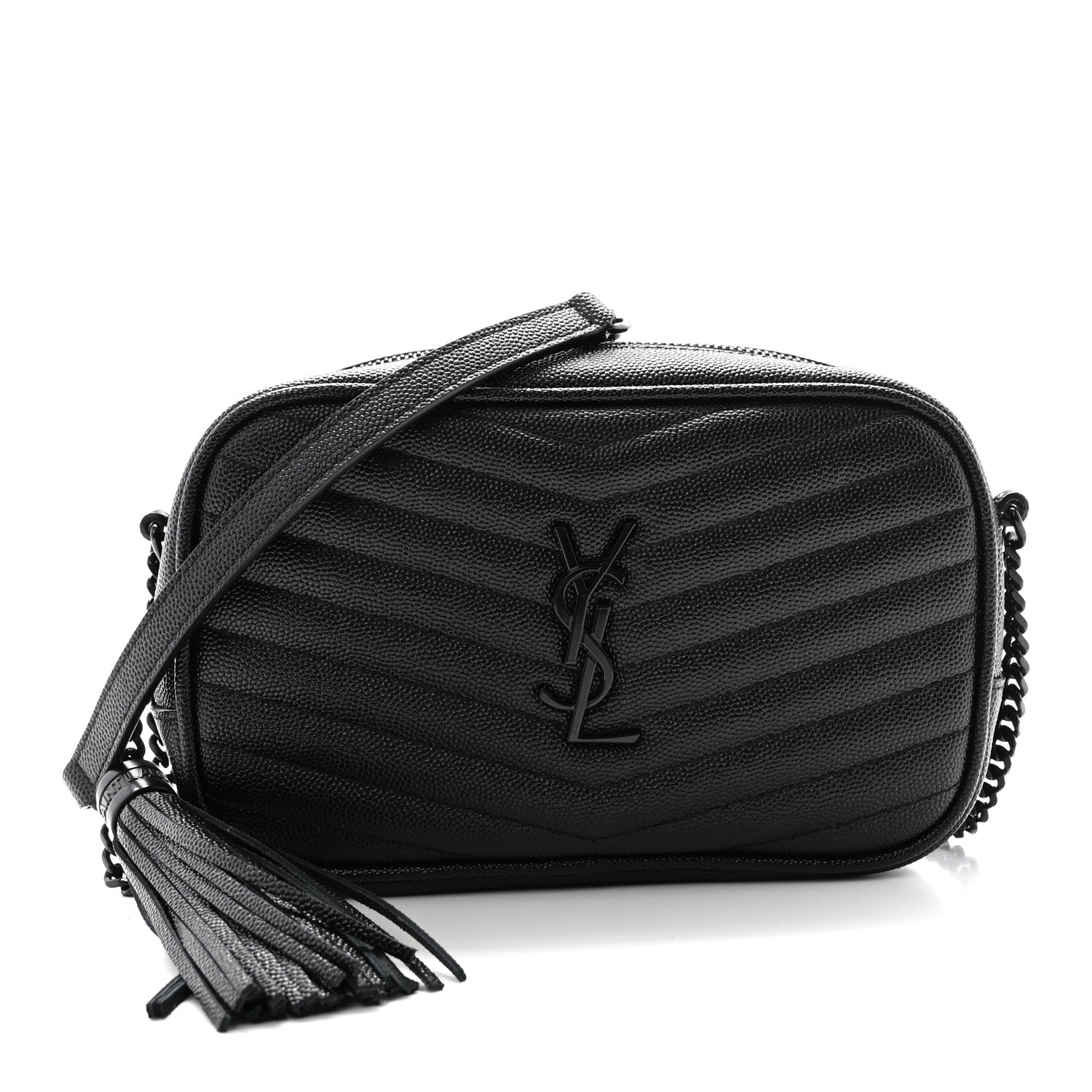 Grain De Poudre Matelasse Monochrome Monogram Mini Lou Camera Bag Black