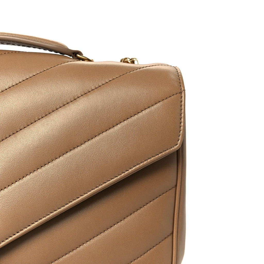 Lambskin Chevron Quilted Medium LouLou Natural Tan