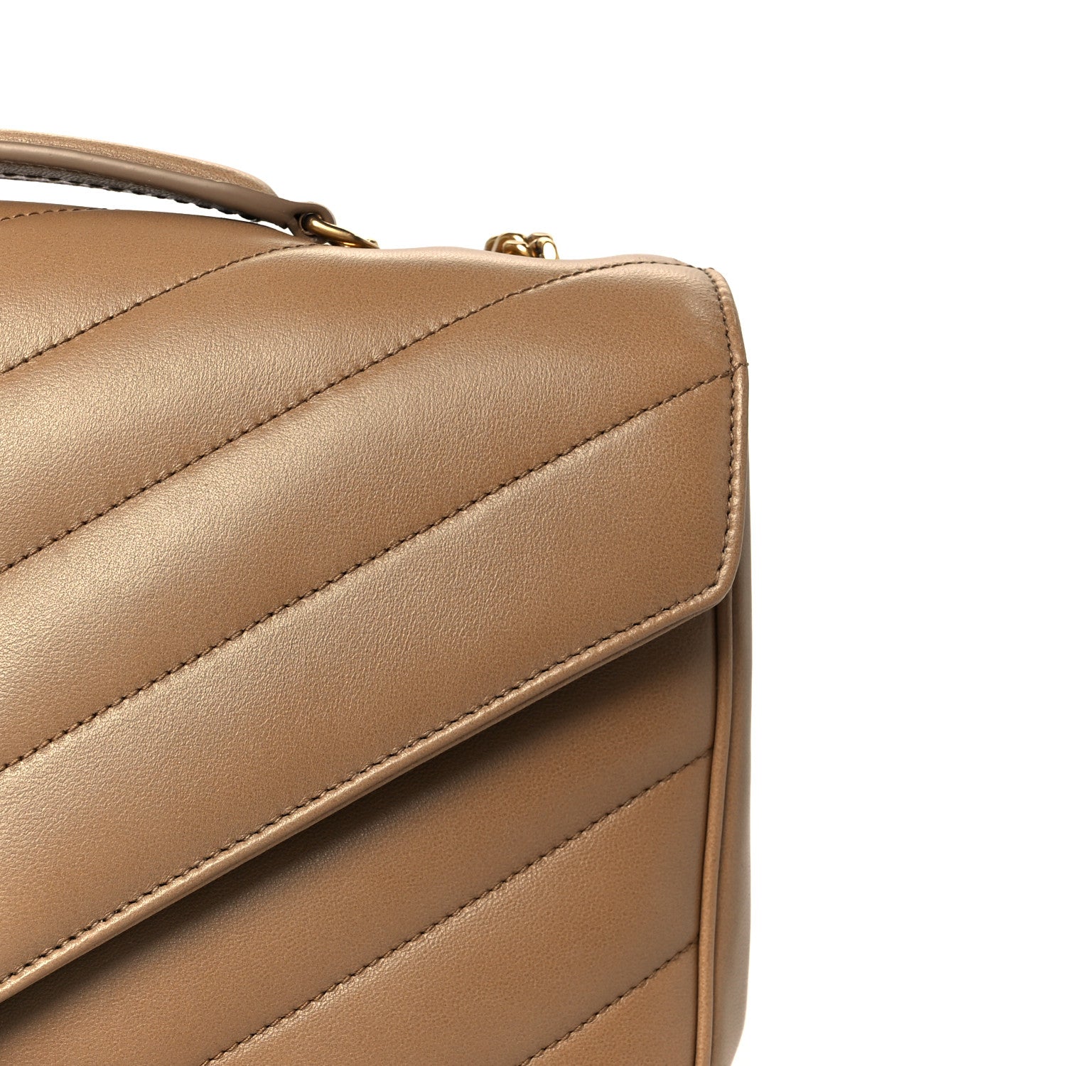 Lambskin Chevron Quilted Medium LouLou Natural Tan