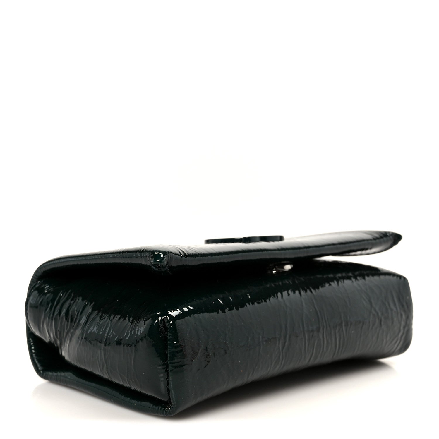 Naplak Patent Calfskin Monochrome Loubi54 Shoulder Bag Green