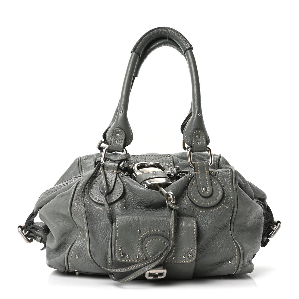 Calfskin Paddington Front Pocket Tote Gris Vert