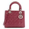 Patent Cannage Medium Lady Dior Dark Pink