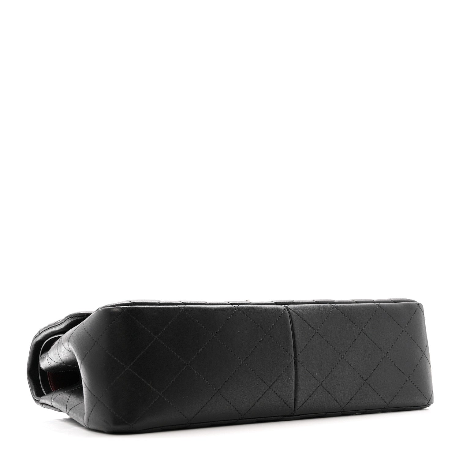 Lambskin Quilted Jumbo Double Flap Black