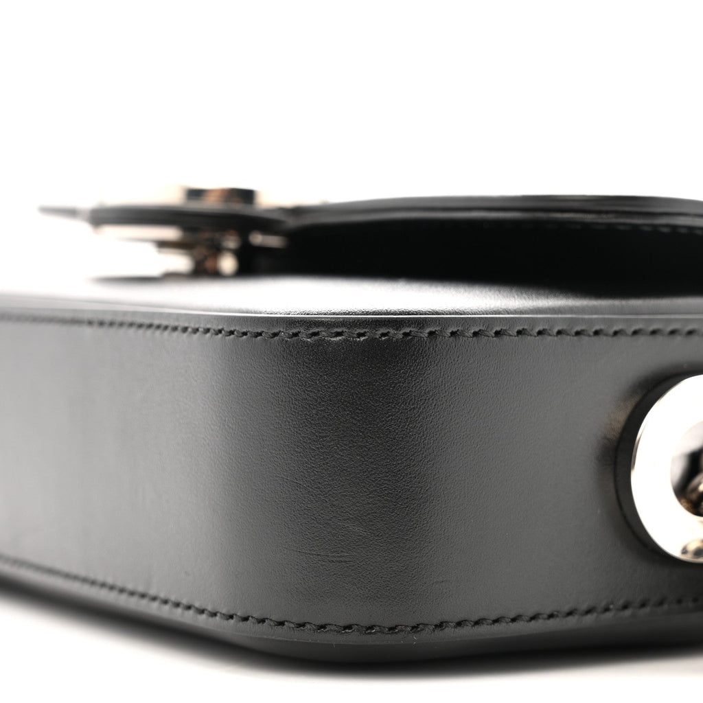 Senna Calfskin Petite GG Top Handle Shoulder Bag Black