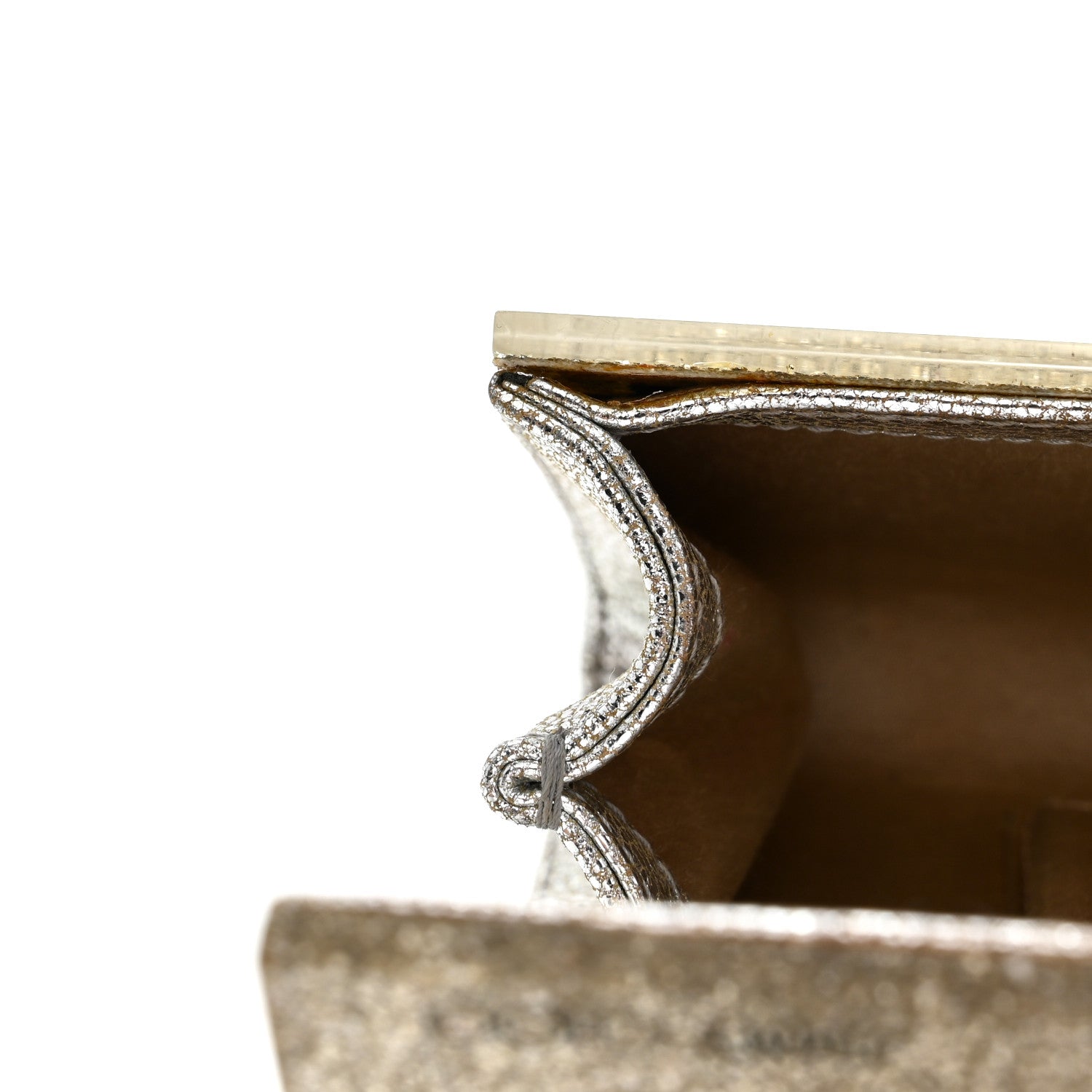 Acrylic Glitter Sweetie Clutch Champagne