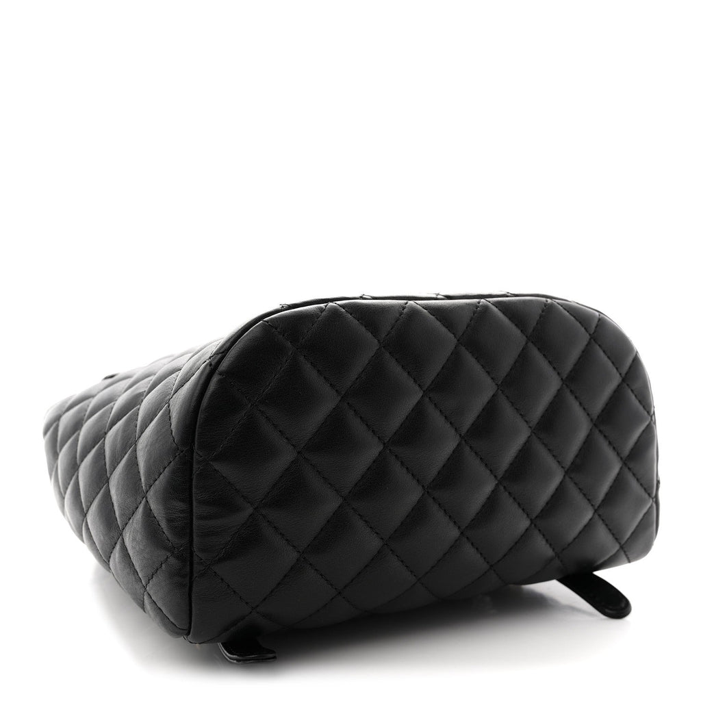 Lambskin Quilted Small Urban Spirit Backpack Black