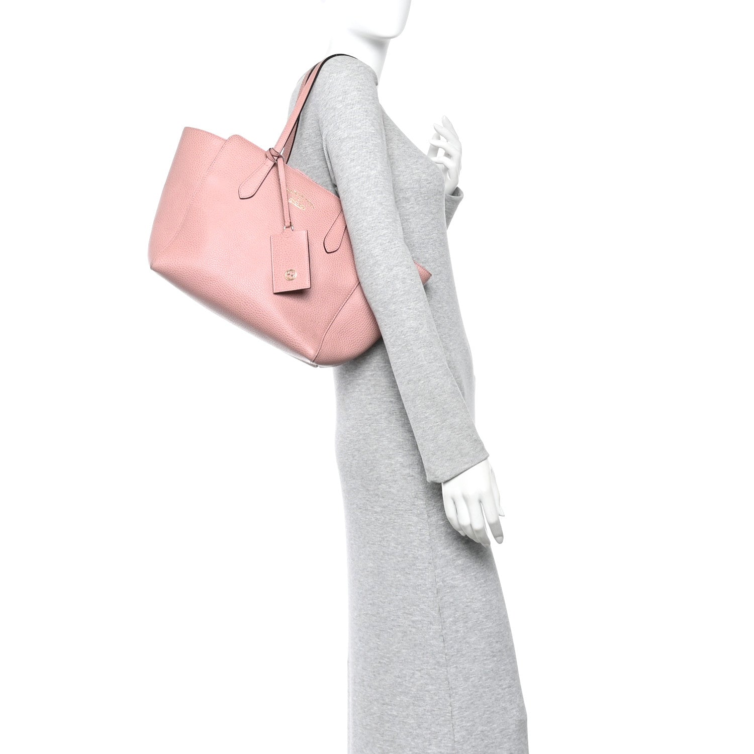Dollar Calfskin Small Swing Tote Soft Pink
